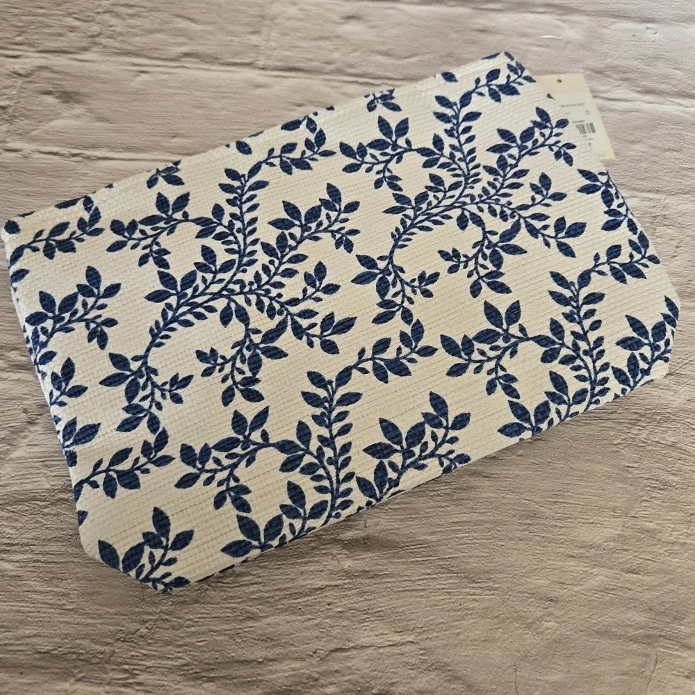 Bride zip pouch canvas lined makeup clutch
